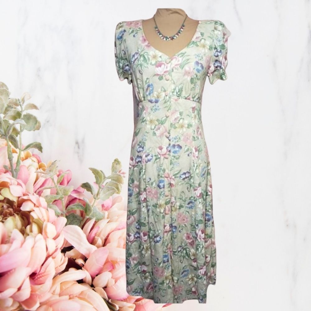 Joni Blair Vintage 80s Floral Dress